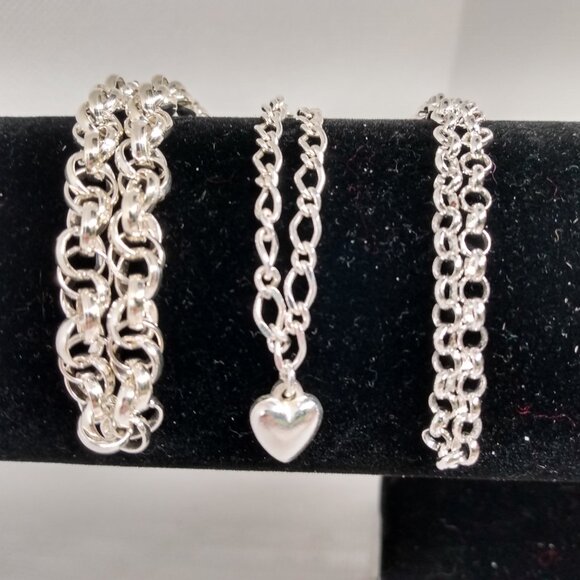 3 solid silver bracelets! - Picture 1 of 9